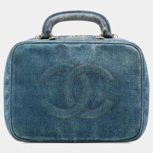 مملوكة مسبقًا حقيبة شانيل فانيتي جينز أزرق_CC