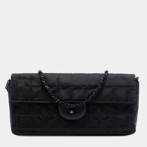 Pre Owned حقيبة شانيل نيو ترافل لاين نايلون سوداء إيست ويست فلاب