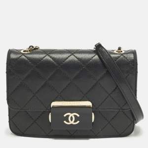 مملوكة مسبقًا Chanel Beauty Lock Small Black Quilted Leather Flap Bag