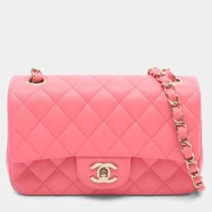 Pre Owned حقيبة كتف شانيل ميني ماتلاسي ٢٠ جلد وردي