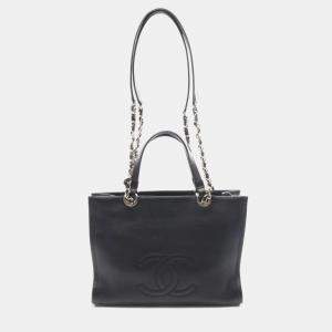 Pre Owned Chanel Coco Mark Shoulder Bag Leather Black