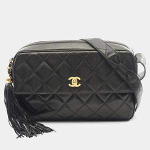 مملوكة مسبقًا Chanel Matelasse Shoulder Bag Lambskin Leather Black