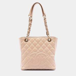 مملوكة مسبقًا Chanel Brown Caviar Petite Shopping Tote