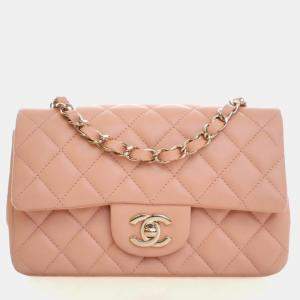 مملوكة مسبقًا Chanel Mini Pink Lambskin Rectangular Classic Flap Bag