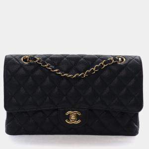 مملوكة مسبقًا Chanel Medium Black Caviar Classic Double Flap Bag