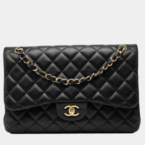 مملوكة مسبقًا Chanel Black Jumbo Classic Lambskin Double Flap