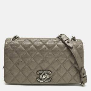 مملوكة مسبقًا Chanel City Rock Flap Medium Grey Quilted Leather Bag
