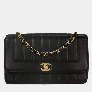 Pre Owned حقيبة شانيل مادموزيل كتف جلد الحمل أسود