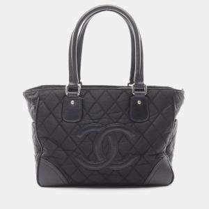 مملوكة مسبقًا Chanel Paris-New York Line Tote Bag Nylon And Leather Black