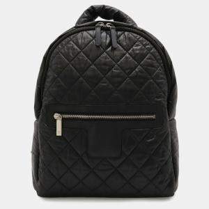 مملوكة مسبقًا Chanel Coco Cocoon Backpack/Daypack In Quilted Nylon And Leather Black Bordeaux