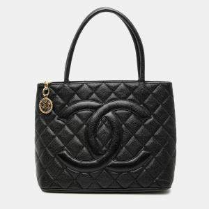 مملوكة مسبقًا Chanel Black Caviar Medallion Tote