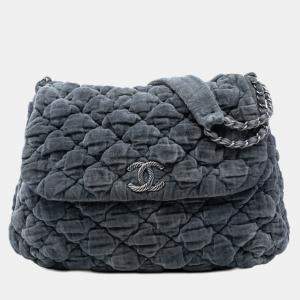 Pre Owned Chanel Paris Moscou Bubble Quilted Velvet Flap
