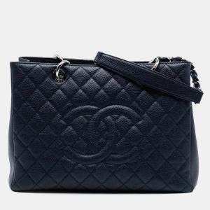 مملوكة مسبقًا Chanel Blue Caviar Grand Shopping Tote
