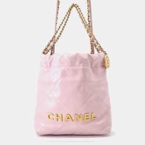 مملوكة مسبقًا Chanel Chanel 22 Shoulder Bag Pink Shiny Calf Leather Size Mini