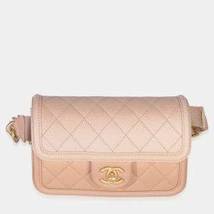 مملوكة مسبقًا Chanel Beige Quilted Ombre Caviar Small Sunset On The Sea Belt Bag