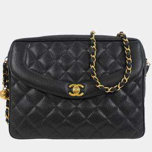 Pre Owned Chanel Black Calfskin Camera Bag Large