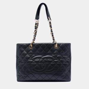 مملوكة مسبقًا Chanel Black Caviar Grand Shopping Tote