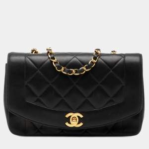 مملوكة مسبقًا Chanel Black Small Lambskin Diana Flap