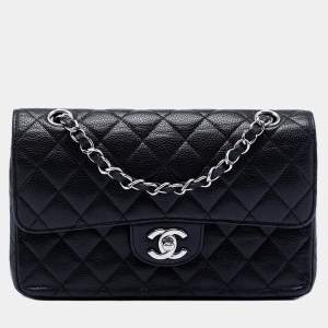 مملوكة مسبقًا Chanel Black Small Classic Caviar Double Flap