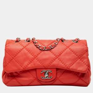 مملوكة مسبقًا Chanel Orange Quilted Lambskin Ultimate Stitch Flap