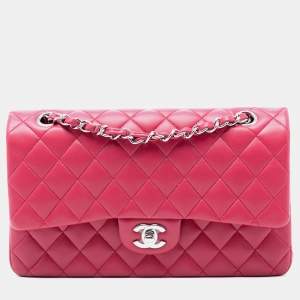 مملوكة مسبقًا Chanel Pink Medium Classic Lambskin Double Flap