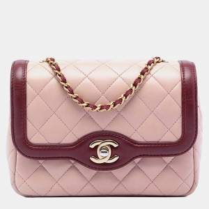 مملوكة مسبقًا Chanel Pink Mini Quilted Lambskin Two Tone Day Flap