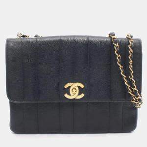 مملوكة مسبقًا حقيبة كتف شانيل مودموزيل جلد العجل حبيبي أسود