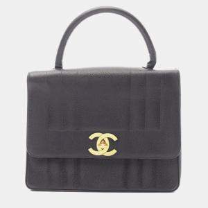 مملوكة مسبقًا Chanel Mademoiselle Handbag In Grained Calfskin Leather Black