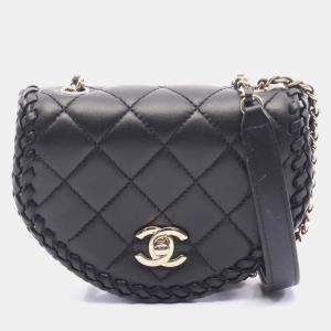 Pre Owned Chanel Matelasse Mini Shoulder Bag Leather Black