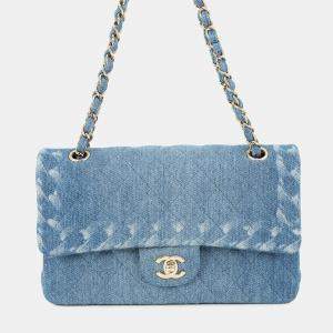 Pre Owned Chanel Matelasse Chain shoulder Bag Blue Denim Size 25