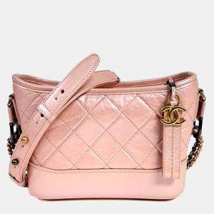 Pre Owned حقيبة هوبو شانيال جابرييل من الجلد الوردي حجم صغير