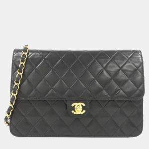 مملوكة مسبقًا حقيبة شانيال كتف جلدية سوداء