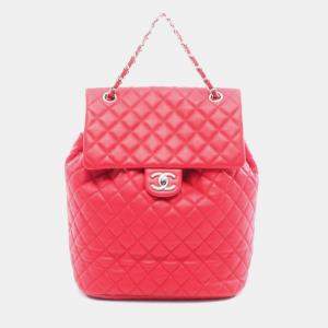 مملوكة مسبقًا Chanel Matelasse Backpack/Handbag In Lambskin Leather Red