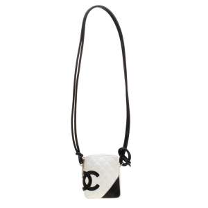 مملوكة مسبقًا Chanel White/Black Quilted Leather Cambon Crossbody Bag