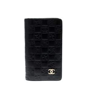 Chanel Black Quilted Charm Icon Leather CC Bifold Wallet