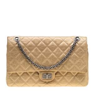 مملوكة مسبقًا Chanel Gold Quilted Leather Reissue 2.55 Classic 226 Flap Bag