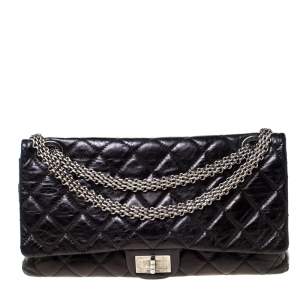 Pre Owned Chanel Black Quilted Leather Reissue 2.55 Classic 228 Flap Bag