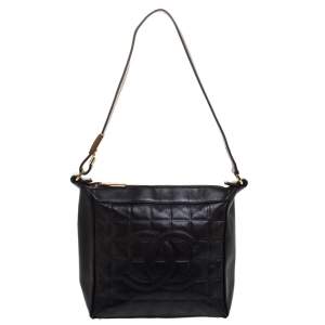 مملوكة مسبقًا Chanel Black Leather Small Chocolate Bar Shoulder Bag