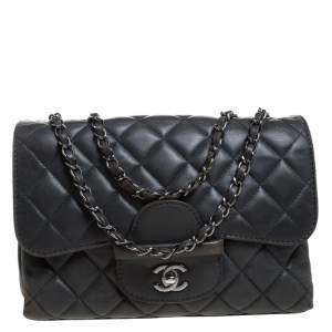مملوكة مسبقًا Chanel Dark Grey Quilted Leather Shoulder Bag