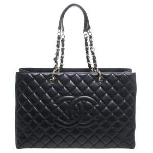 مملوكة مسبقًا Chanel Black Caviar Leather Grand Shopping Tote