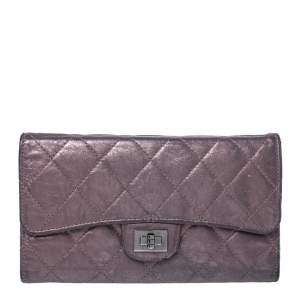 Chanel Metallic Bronze Quilted Leather Reissue Trifold Wallet
