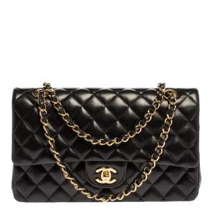 مملوكة مسبقًا Chanel Black Quilted Leather Medium Vintage Classic Double Flap Bag