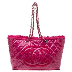 Chanel Pink PVC and Tweed Funny Tote