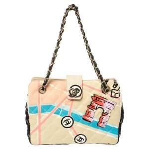 مملوكة مسبقًا Chanel Multicolor Print Quilted Canvas Arc De Triomphe Shoulder Bag