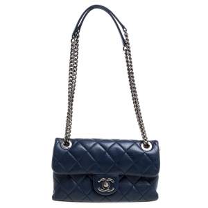 Pre Owned Chanel Blue Leather 31 Rue Cambon Flap Bag