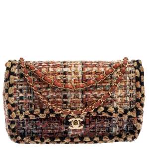 مملوكة مسبقًا Chanel Multicolor Quilted Tweed Medium Classic Double Flap Shoulder Bag