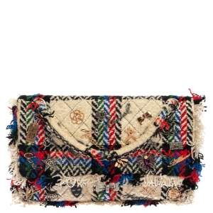مملوكة مسبقًا Chanel Multicolor Quilted Tweed Limited Edition Lucky Charm Reissue 2.55 Classic 225 Flap Bag