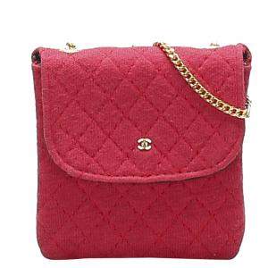 Chanel Red Cotton CC Mini Shoulder Bag