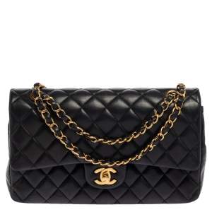 مملوكة مسبقًا Chanel Black Quilted Leather Medium Classic Double Flap Bag