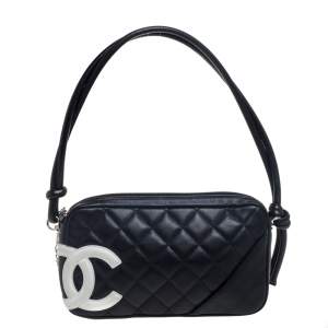 مملوكة مسبقًا Chanel Black Quilted Leather Cambon Ligne Pochette